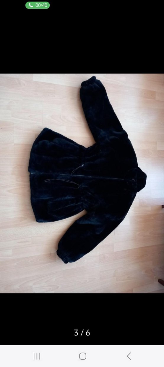 Siyah Kadın Midi Boy Kürk Detaylı Mont - Görsel 3