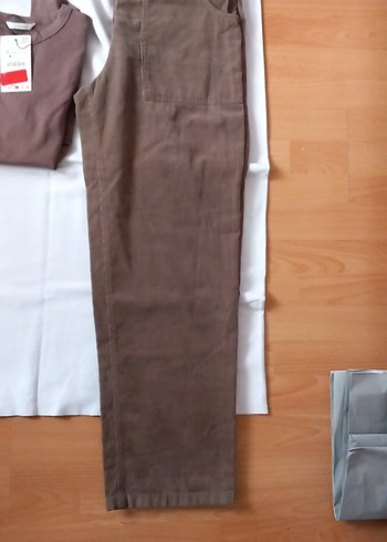 Açık kahve Kadın kadife Rahat Kesim Pantolon ve body - Görsel 4