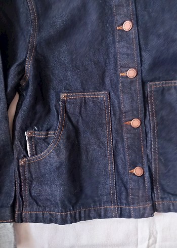 Düğmeli Kadın Kot Ceket, - Görsel 2