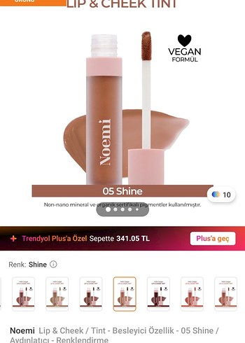 Noemi 05 Shine Parlak Bej Dudak Parlatıcısı - Görsel 2