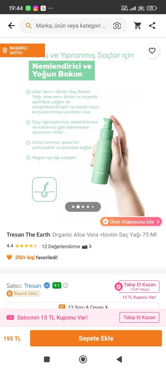 The Earth Saç Yağı Bakım Ürünü - Görsel 3