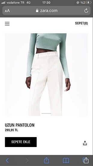 Zara pantolon Yüksel bel