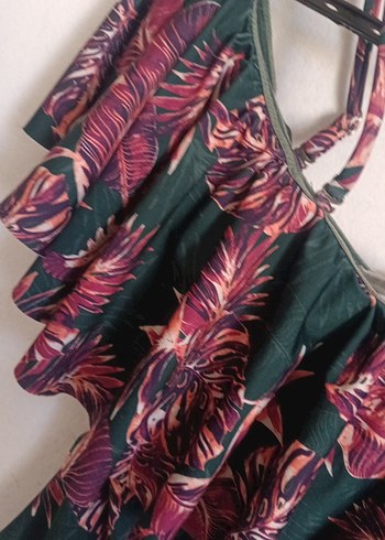 Bohem Çok Renkli Mini Drapeli Mayo - Görsel 3