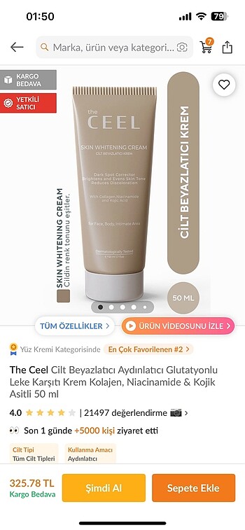 Beyazlatıcı krem