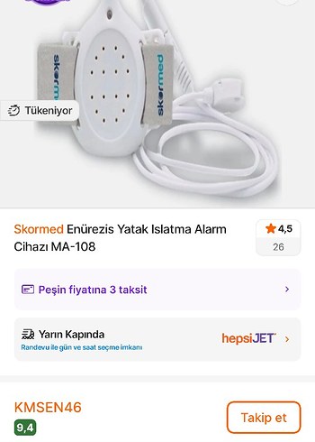 Diğer Skormed Yatak islatma Çiş alarmi