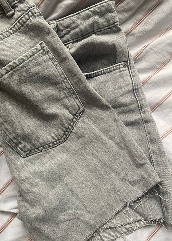 Defacto Gri Mini Denim Şort