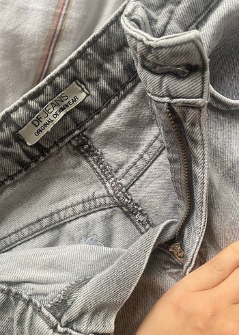 s Beden Gri Mini Denim Şort