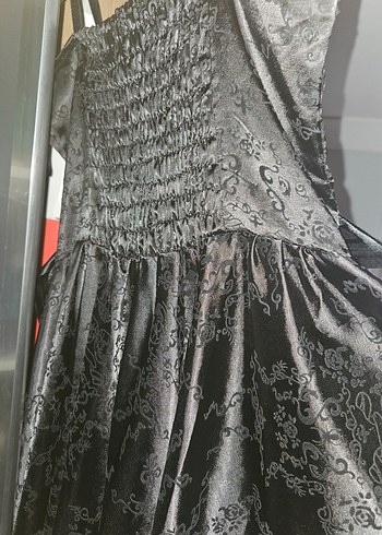 Siyah Straplez Gotik kisa Abiye Elbise - Görsel 2