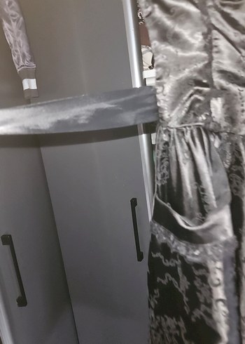 Siyah Straplez Gotik kisa Abiye Elbise - Görsel 4