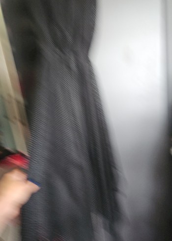 s Beden Gri Pliseli Midi Strappy Elbise
