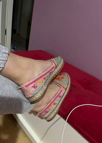 Bohem Kadın Hasır Dolgu Topuklu Espadril - Görsel 2