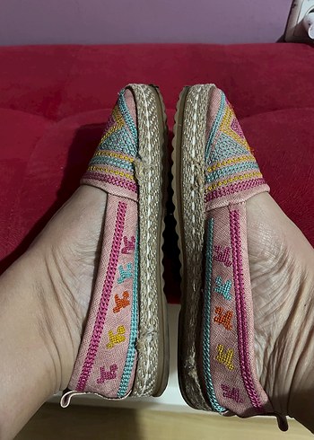 Bohem Kadın Hasır Dolgu Topuklu Espadril - Görsel 4