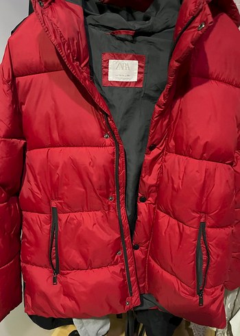 Kırmızı Fermuarlı erkek çocuk Kışlık Mont - Görsel 2