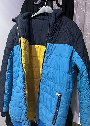 Erkek Çocuk Lacivert Mavi Kapüşonlu Mont - Görsel 3