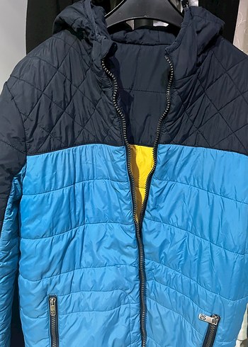 Erkek Çocuk Lacivert Mavi Kapüşonlu Mont - Görsel 2