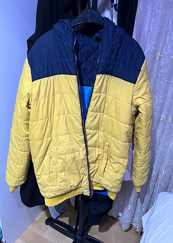 Erkek Çocuk Lacivert Mavi Kapüşonlu Mont - Görsel 5