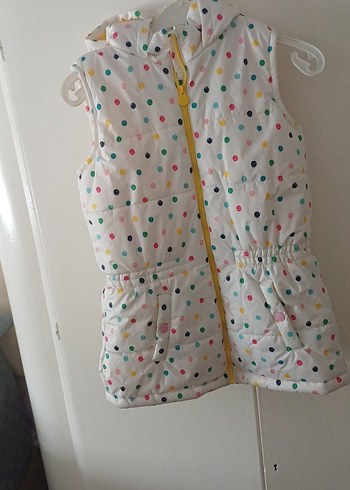 Kapüşonlu Çok Renkli Kız Yeleği - Görsel 3