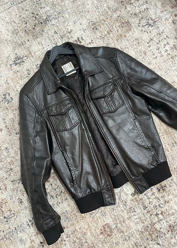 American Vintage Vintage Hakiki Buffalo Derisi Deri Ceket Aci Kahve
