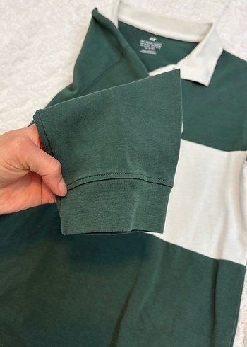 Uzun Kollu Yeşil Polo Tişört - Görsel 4