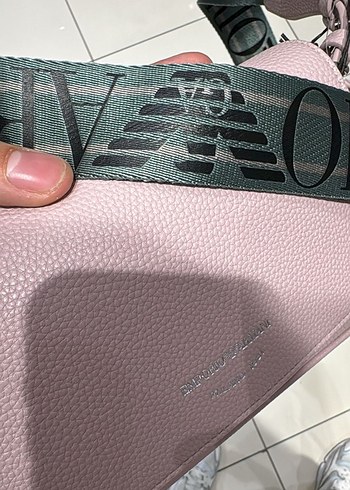 Beden Emperioarmani Pembe Deri Baskılı Kadın Çanta