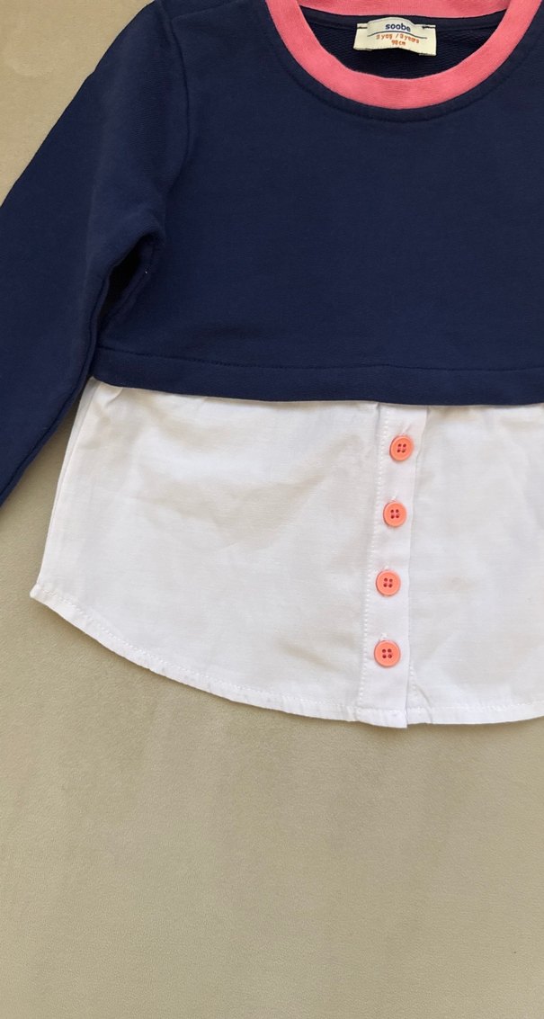 Kız Çocuk Uzun Kollu Düğmeli Gömlekli Sweat - Görsel 4