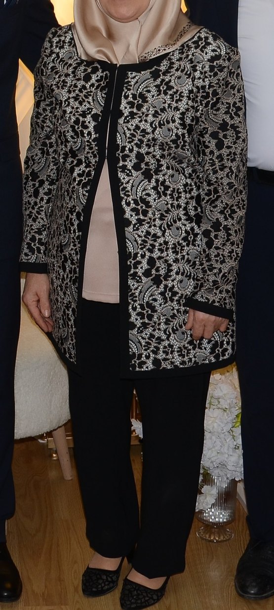 Dantel Desenli Ceket takımı tesettür abiye giyim 4 parça - Görsel 2