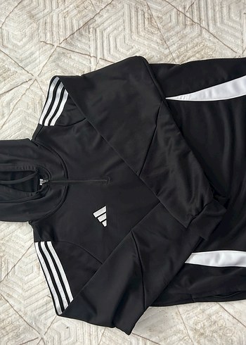 Adidas Siyah Fermuarlı Erkek Yüksek Yakalı Sweatshirt