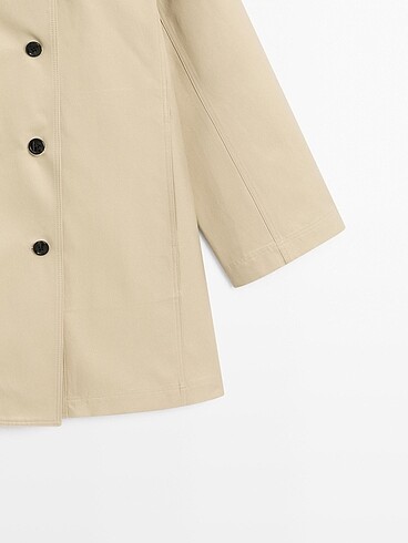 xs Beden camel Renk Massimo Dutti pamuklu trençkot
