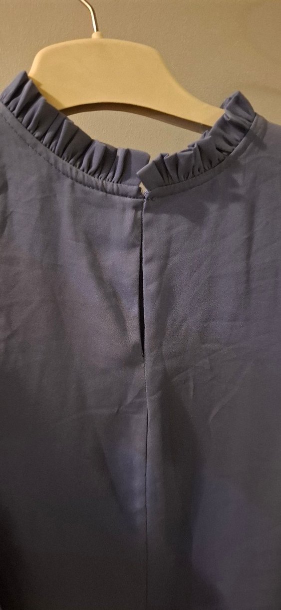 Fırfırlı, Yüksek Yakalı, Uzun Kollu Kadın Bluz - Görsel 3