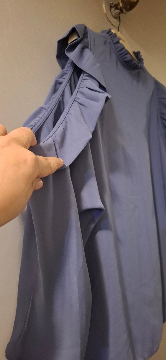 Fırfırlı, Yüksek Yakalı, Uzun Kollu Kadın Bluz - Görsel 2