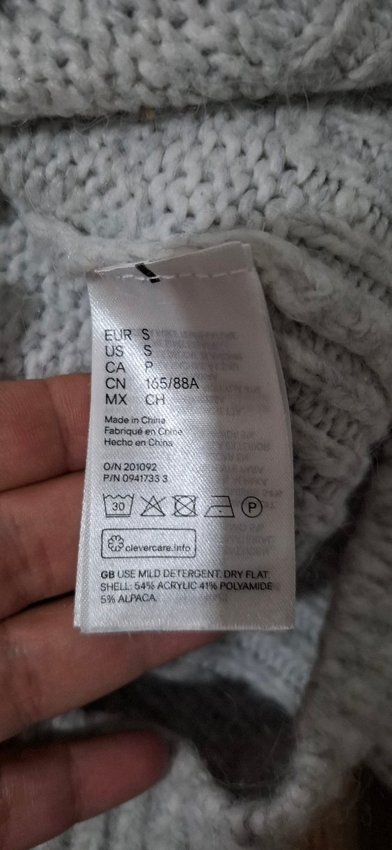 Gri Örgü Mini Yüksek Yaka Kadın Kazak - Görsel 4