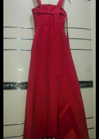 Kırmızı Askısız Uzun Elbise - Görsel 3