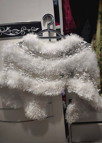 Kadın Beyaz Kürk Detaylı Mini Bohem bolero - Görsel 3