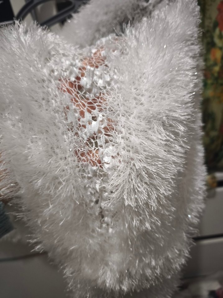 Kadın Beyaz Kürk Detaylı Mini Bohem bolero - Görsel 2