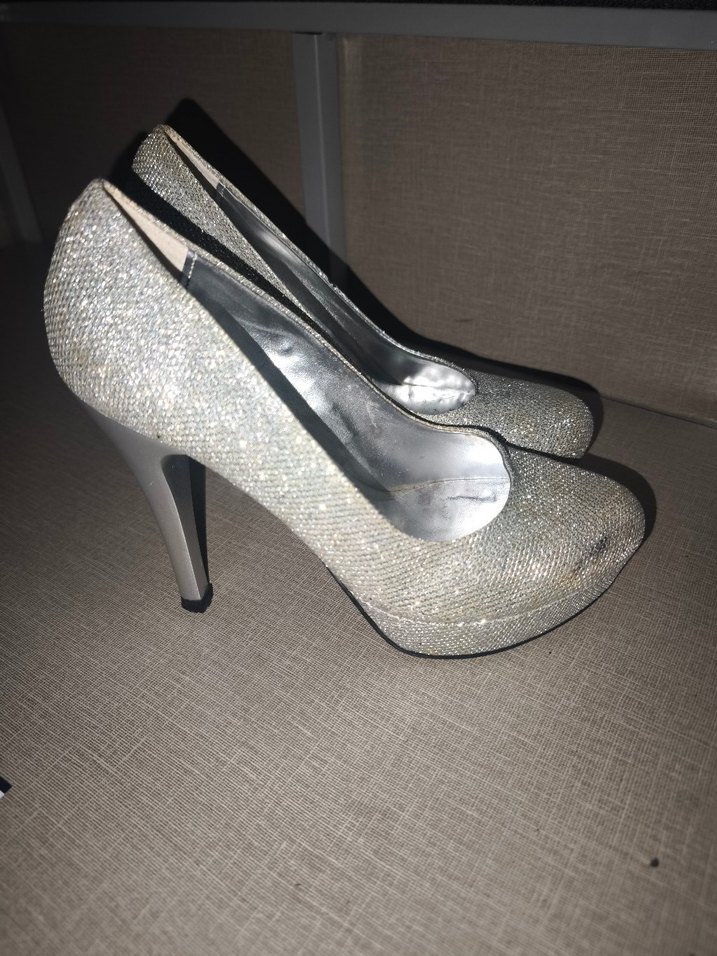 Gri Simli İnce Topuklu Kadın Abiye Ayakkabı - Görsel 4