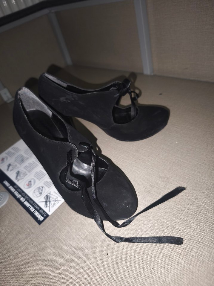 Kadın Siyah Bağcıklı Stiletto Topuklu Ayakkabı - Görsel 2