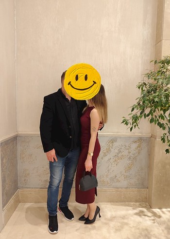 36 Beden bordo Renk Drapeli midi elbise
