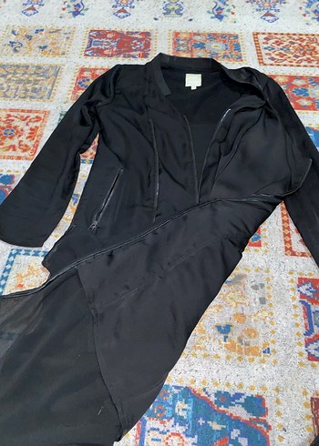 Siyah Uzun Kadın Ceketi - Görsel 3