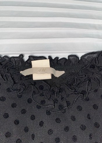 Siyah Puantiyeli Volanlı Crop Top - Görsel 5