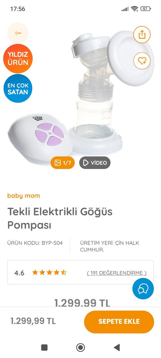 Baby Mom Tekli Elektrikli Göğüs Pompası Beyaz - Görsel 2