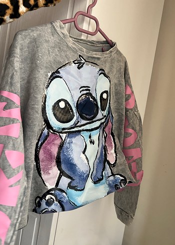 m Beden gri Renk Gri Uzun Kollu Baskılı Sweatshirt
