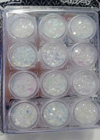 Beyaz Işıltılı Tırnak Süsleri Seti - Görsel 2