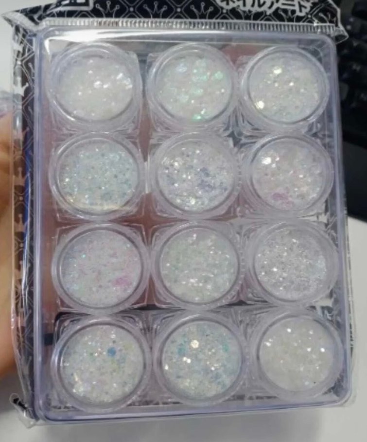 Beyaz Işıltılı Tırnak Süsleri Seti - Görsel 2