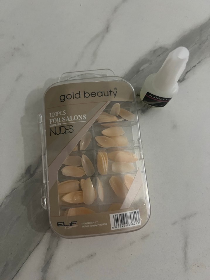 Gold Beauty Nude Takma Tırnak Seti 100 Parça - Görsel 3