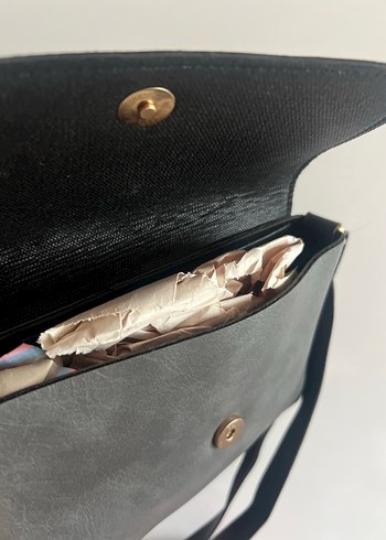 Klasik Siyah Deri Kadın Çanta - Görsel 2