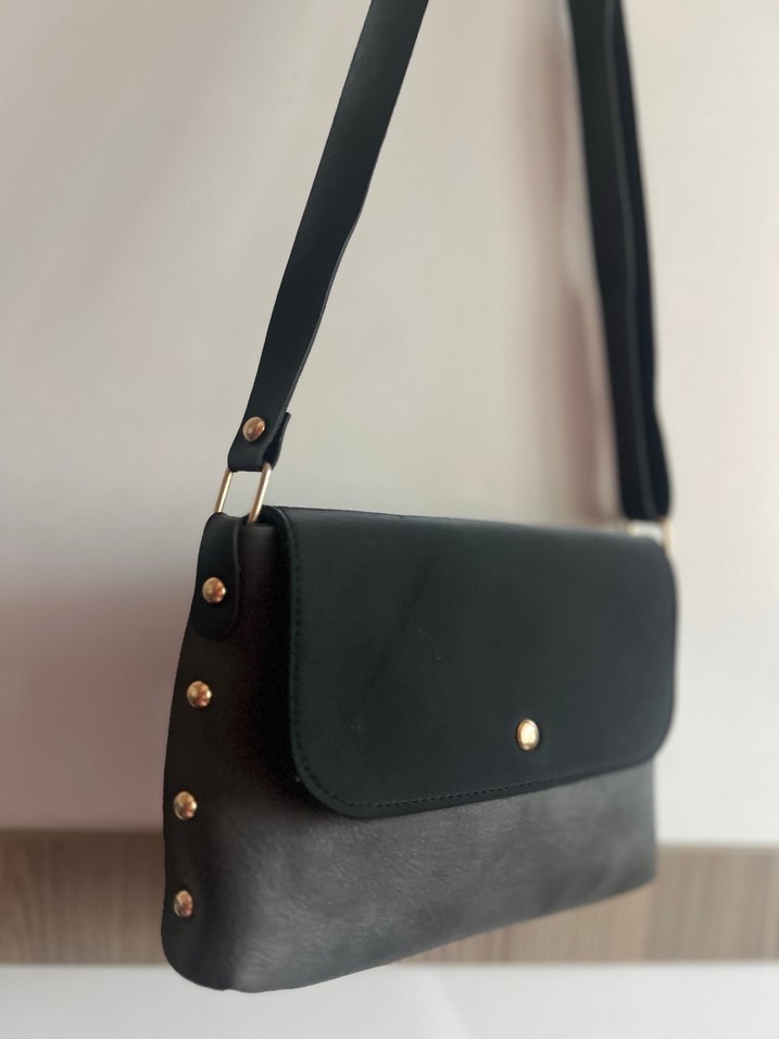 Klasik Siyah Deri Kadın Çanta - Görsel 4