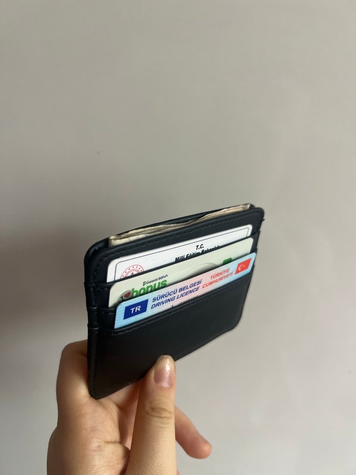 Siyah deri Erkek Kartlık Cüzdan - Görsel 2