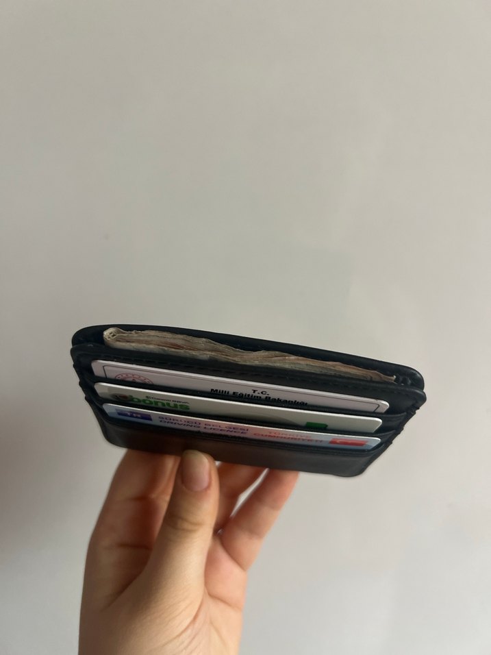 Siyah deri Erkek Kartlık Cüzdan - Görsel 4