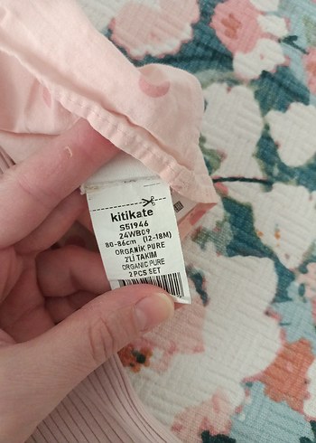 1 Yaş Beden pembe Renk Pembe Fırfırlı Uzun Kollu Bebek Kız Takımı