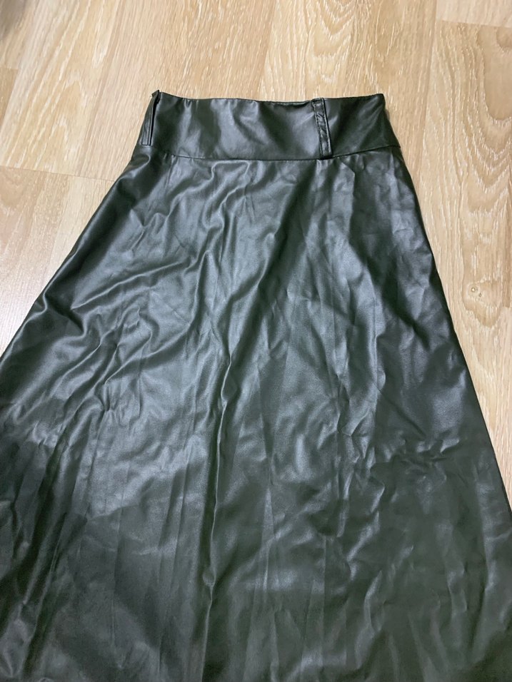 Yeşil deri  Uzun Etek - Görsel 2